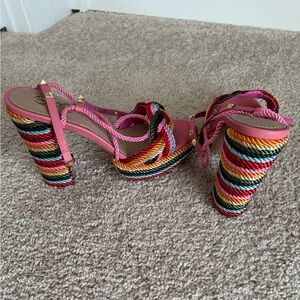 “Voguish Chic” Boutique Rainbow Rope Heels